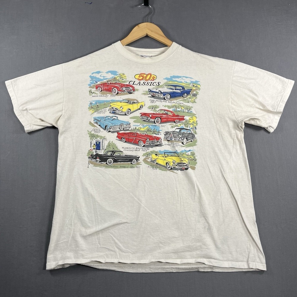 Vintage 90s Jerzees XL 50s Classic Cars By Scott Reeves